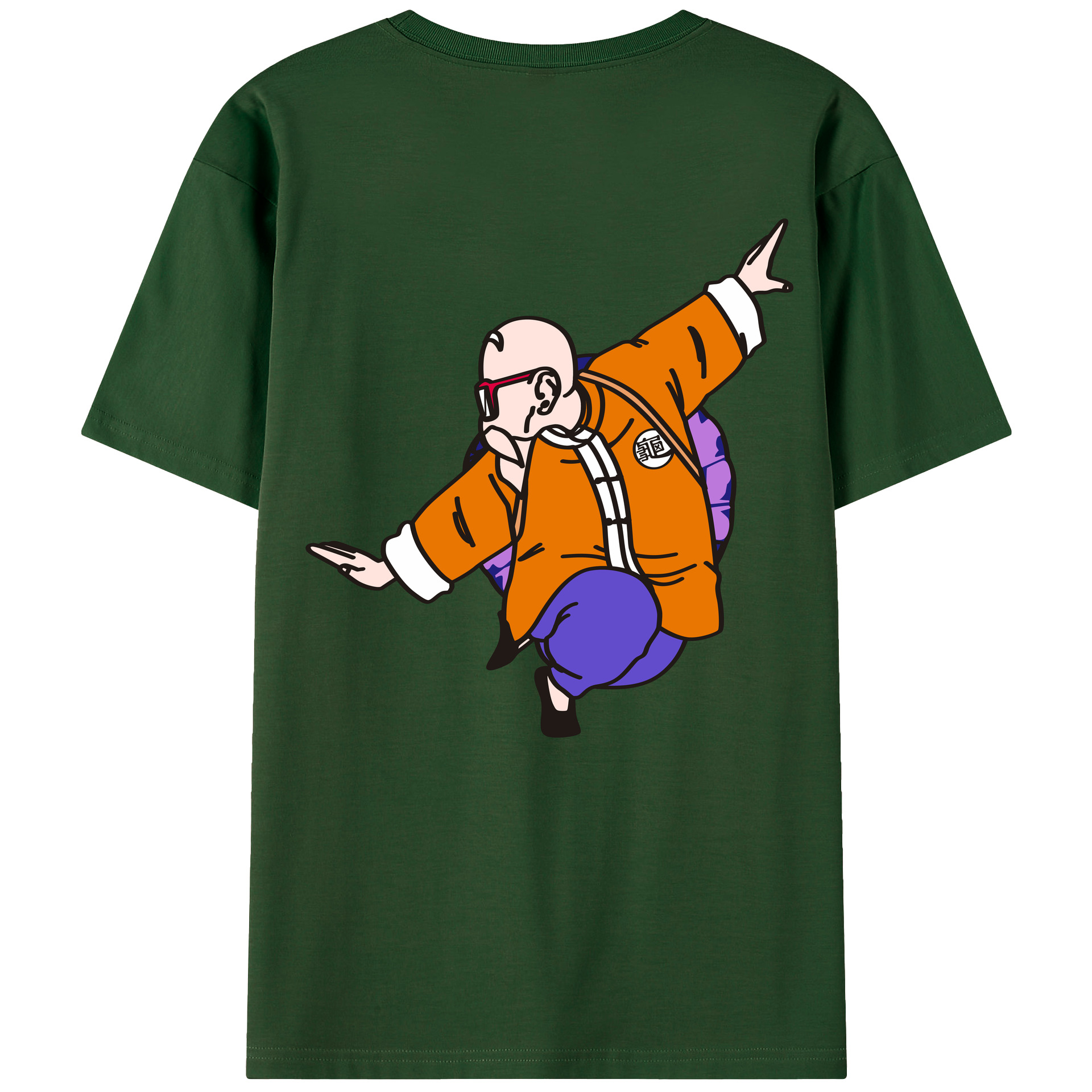 （画像用） ドラゴンボール 亀仙人（かめせんにん） DRAGON BALL Master Roshi Kame Sennin 綿100％半袖Tシャツ（背面プリント）